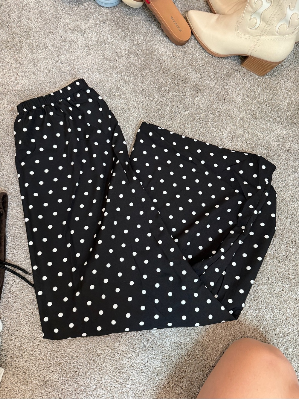 Black Polka Dot Maxi Skirt